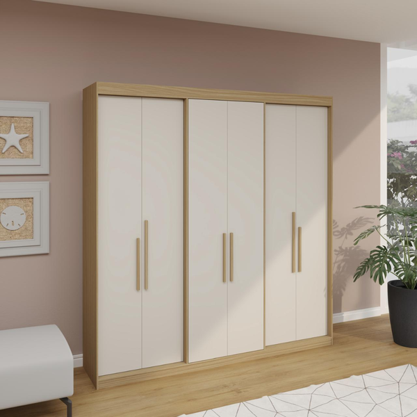 Guarda Roupa Casal 6 Portas PH1804 Herval - Carvalho Off