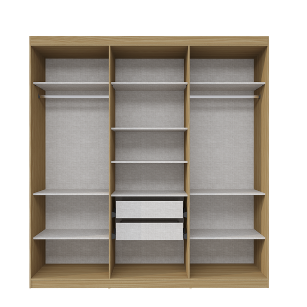 Guarda Roupa Casal 6 Portas PH1804 Herval - Carvalho Off