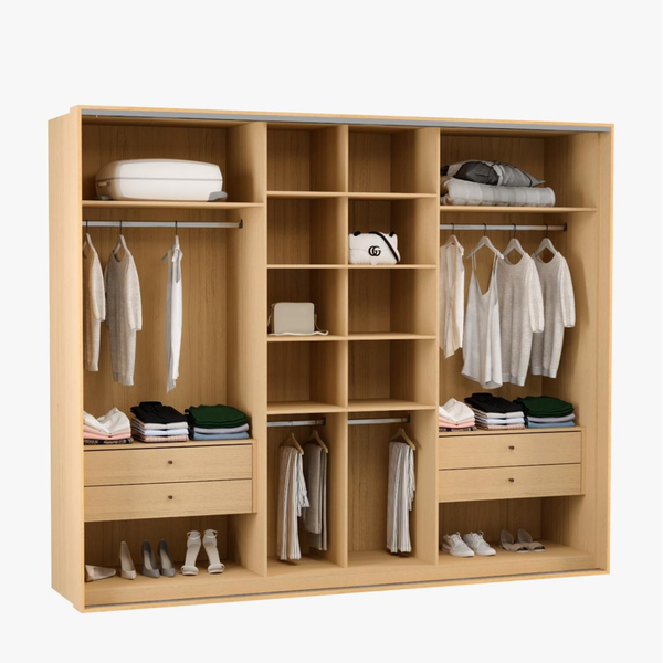 Roupeiro Herval PH1806 100% MDF - Carvalho Nature/Off White