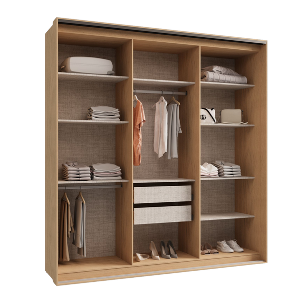 Roupeiro Herval PH1808 100% MDF - Carvalho Nature/Off White