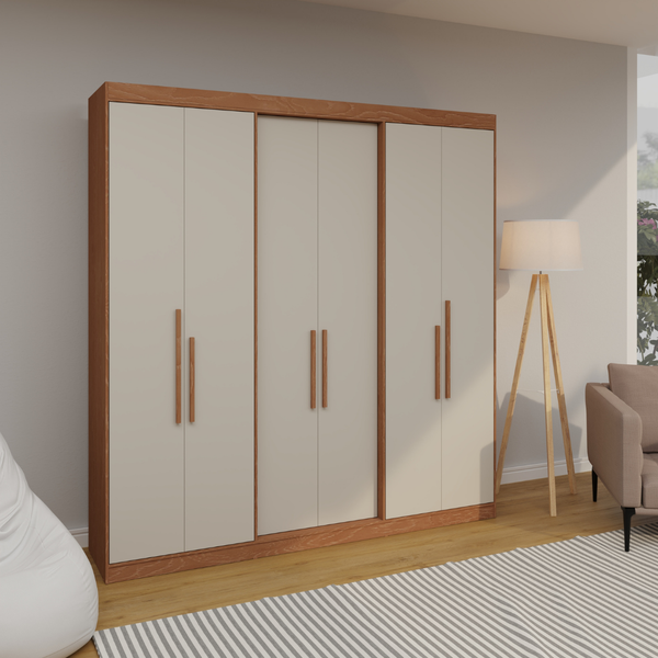Guarda Roupa Casal 6 Portas PH1804 Herval - Carvalho Off White
