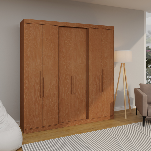 Guarda Roupa Casal 6 Portas PH1804 Herval - Carvalho